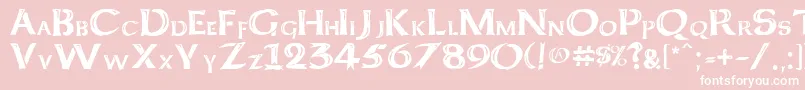 Kelt Caps Freehand Font – White Fonts on Pink Background