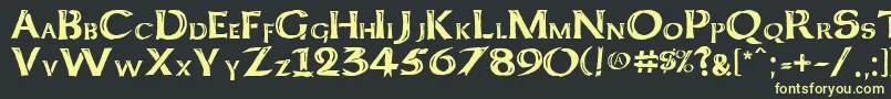 Шрифт Kelt Caps Freehand – жёлтые шрифты на чёрном фоне