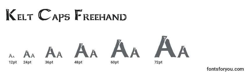 Размеры шрифта Kelt Caps Freehand