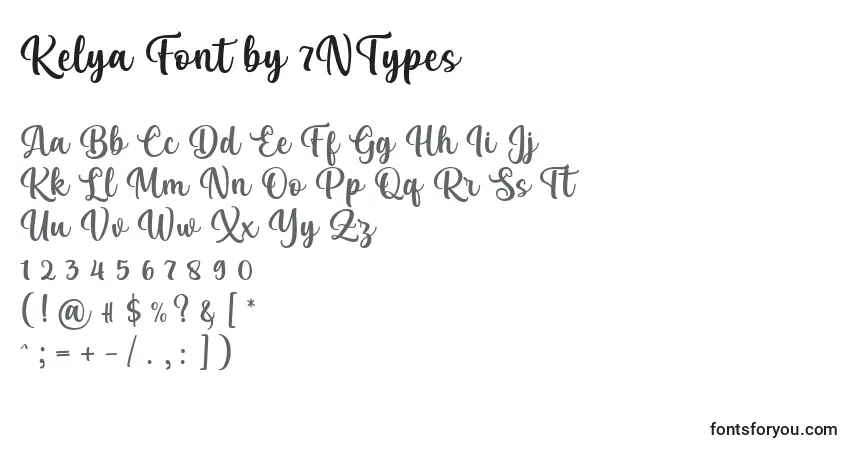 A fonte Kelya Font by 7NTypes – alfabeto, números, caracteres especiais