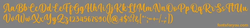 Kelya Font by 7NTypes Font – Orange Fonts on Gray Background