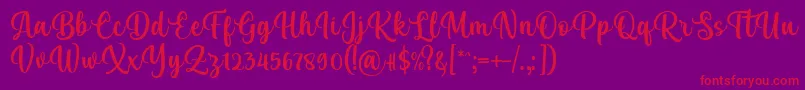 Kelya Font by 7NTypes Font – Red Fonts on Purple Background