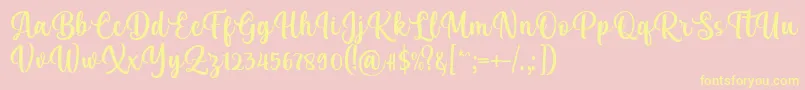 Kelya Font by 7NTypes Font – Yellow Fonts on Pink Background