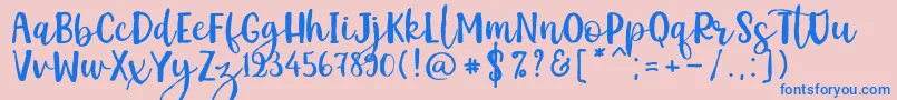 Kemistale Regular Font – Blue Fonts on Pink Background