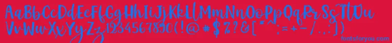 フォントKemistale Regular – 赤い背景に青い文字