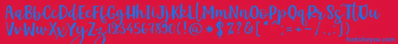 Kemistale Regular Font – Blue Fonts on Red Background