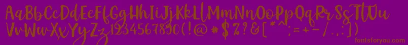 Шрифт Kemistale Regular – коричневые шрифты на фиолетовом фоне