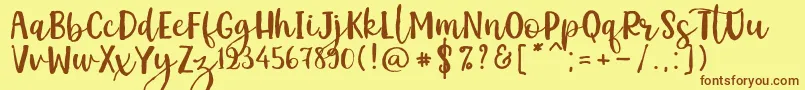 Kemistale Regular Font – Brown Fonts on Yellow Background