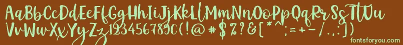 Шрифт Kemistale Regular – зелёные шрифты на коричневом фоне
