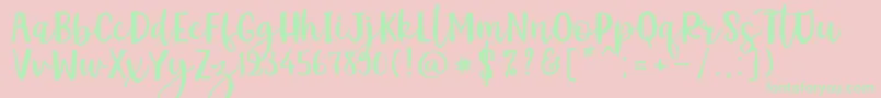 Kemistale Regular Font – Green Fonts on Pink Background