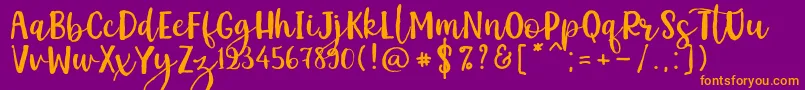 Kemistale Regular Font – Orange Fonts on Purple Background