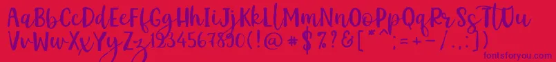 Kemistale Regular-Schriftart – Violette Schriften auf rotem Hintergrund