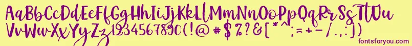 More about Kemistale Regular Font Kemistale Regular Font – Purple Fonts on Yellow Background
