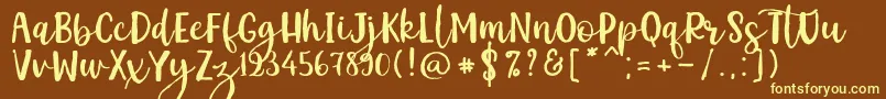 Шрифт Kemistale Regular – жёлтые шрифты на коричневом фоне