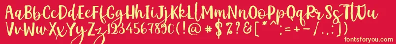 Kemistale Regular Font – Yellow Fonts on Red Background