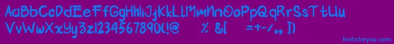 Kemocheng Font – Blue Fonts on Purple Background