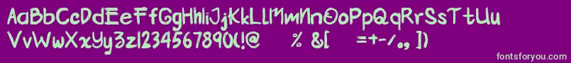 Kemocheng Font – Green Fonts on Purple Background