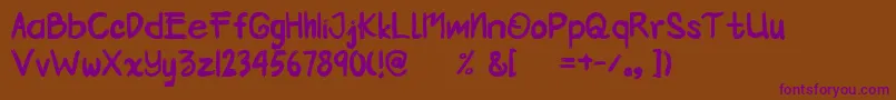Kemocheng Font – Purple Fonts on Brown Background