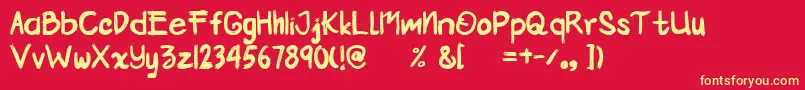 Kemocheng Font – Yellow Fonts on Red Background
