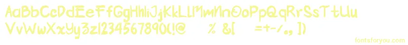 Kemocheng-Schriftart – Gelbe Schriften auf weißem Hintergrund