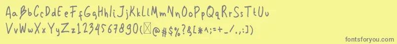 Kemplu Font – Gray Fonts on Yellow Background
