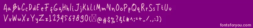 Kemplu Font – Pink Fonts on Purple Background