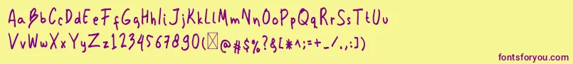Kemplu Font – Purple Fonts on Yellow Background