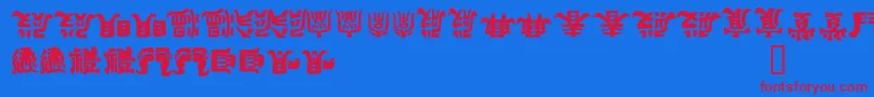 KEMURI   Font – Red Fonts on Blue Background