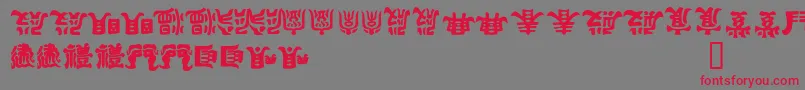 KEMURI  -Schriftart – Rote Schriften auf grauem Hintergrund