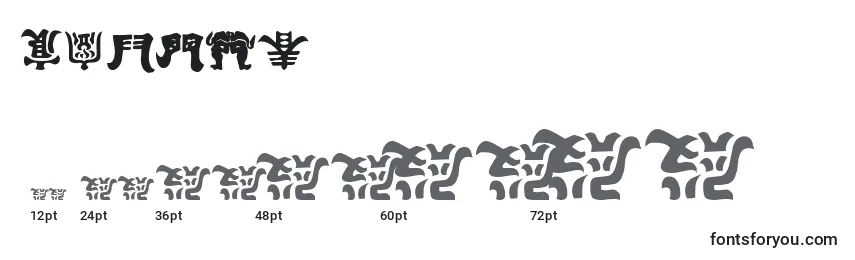 Größen der Schriftart KEMURI   (131521)