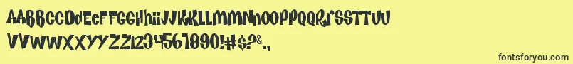 KEnaN  keL Font – Black Fonts on Yellow Background