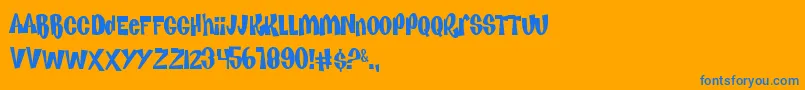 KEnaN  keL Font – Blue Fonts on Orange Background