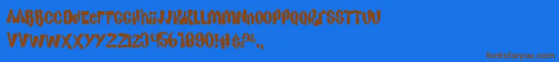 KEnaN  keL Font – Brown Fonts on Blue Background