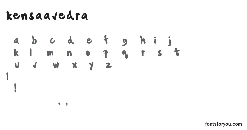 Kensaavedra (131523)-fontti – aakkoset, numerot, erikoismerkit
