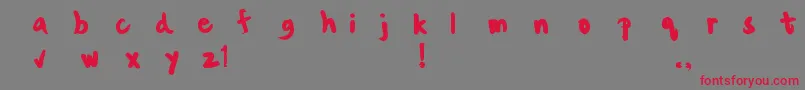 kensaavedra-Schriftart – Rote Schriften auf grauem Hintergrund