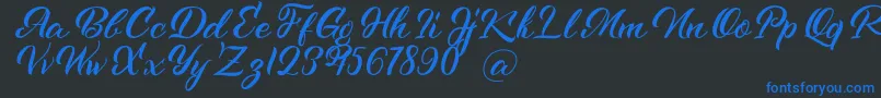 Kenshington Font – Blue Fonts on Black Background