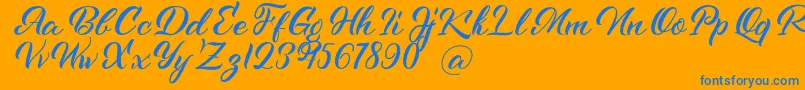More about Kenshington Font Kenshington Font – Blue Fonts on Orange Background