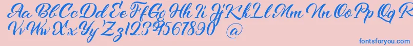 Saiba mais sobre a fonte Kenshington Fonte Kenshington – fontes azuis em um fundo rosa