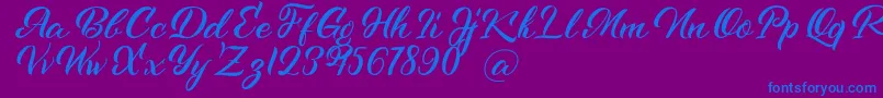 Kenshington Font – Blue Fonts on Purple Background