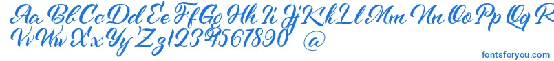 フォントKenshington – 白い背景に青い文字