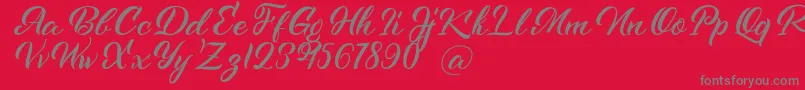 Kenshington Font – Gray Fonts on Red Background