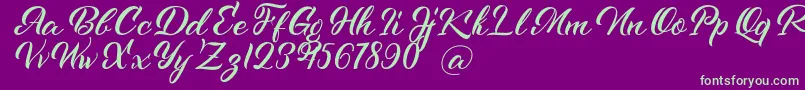 Kenshington-fontti – vihreät fontit violetilla taustalla