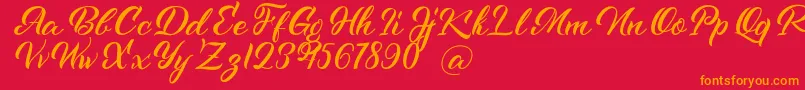 Kenshington Font – Orange Fonts on Red Background