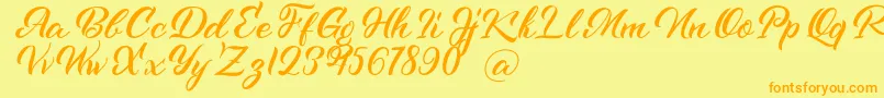 Kenshington Font – Orange Fonts on Yellow Background