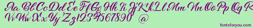 Czcionka Kenshington – fioletowe czcionki na zielonym tle
