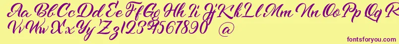 Kenshington-Schriftart – Violette Schriften auf gelbem Hintergrund