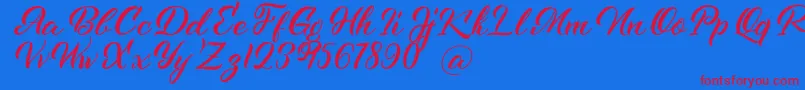 Kenshington Font – Red Fonts on Blue Background