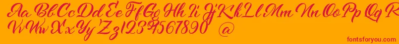 Kenshington Font – Red Fonts on Orange Background