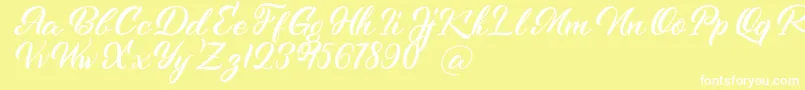 Kenshington-fontti – valkoiset fontit keltaisella taustalla