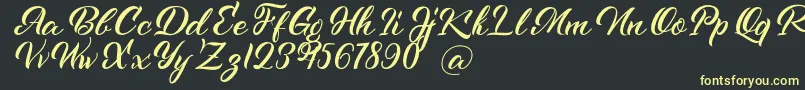 Kenshington-Schriftart – Gelbe Schriften auf schwarzem Hintergrund